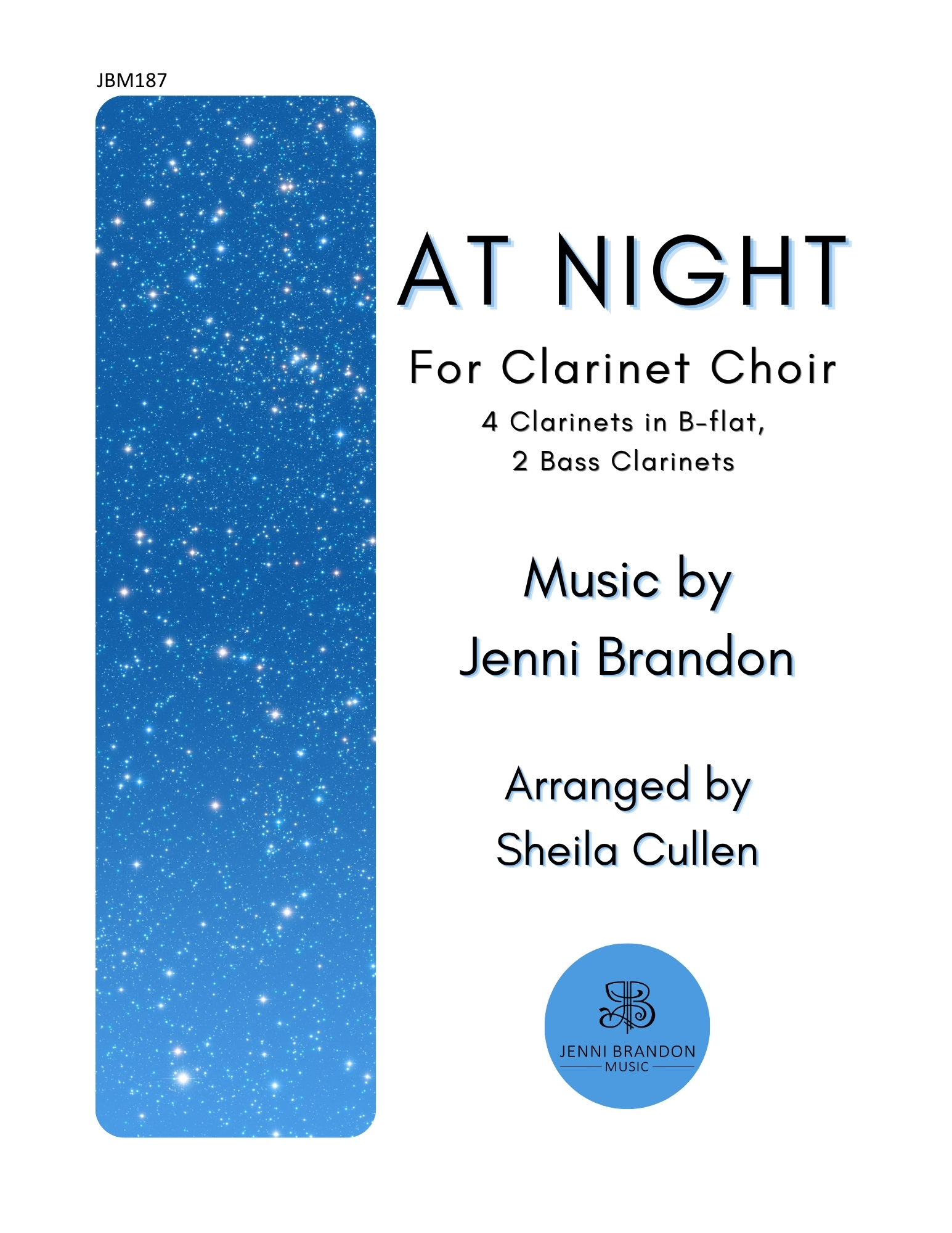 At Night for Clarinet Choir - 4 Clarinets in B-flat and 2 Bass Clarinets