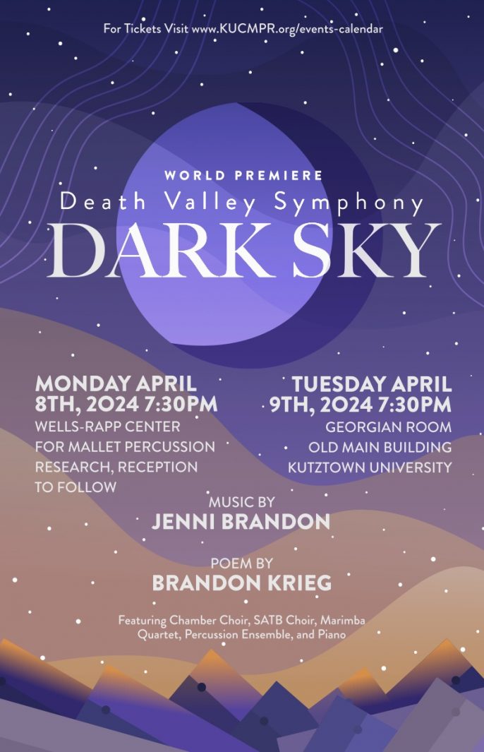 World Premiere of “Dark Sky” at Kutztown University in Pennsylvania