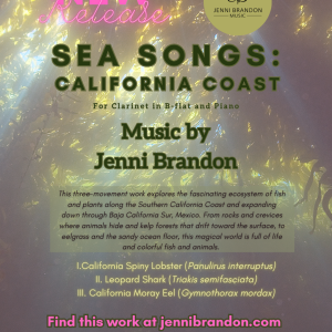 Sea Songs: California Coast for Clarinet in B-flat and Piano