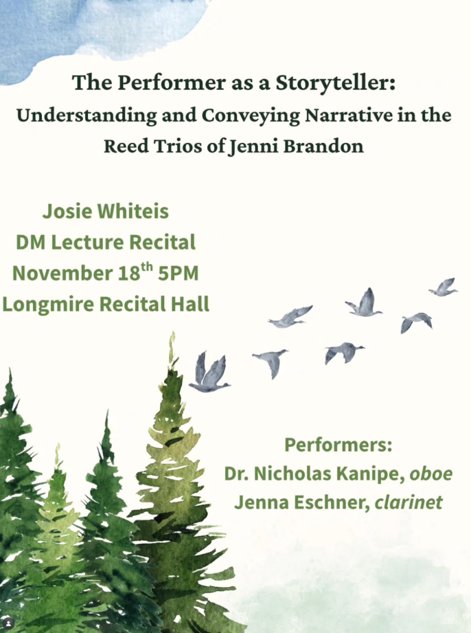 Understanding Jenni Brandon’s Reed Trios: Josie Whiteis’ Doctoral Lecture Recital